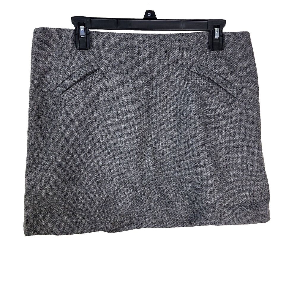 Willi Smith Womens Mini Skirt Size 8 Wool Blend Lined Zipper Gray Faux Pockets